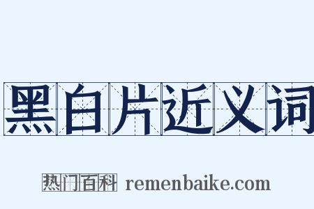 黑白片近义词是什么意思的图片